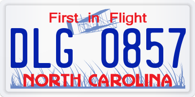 NC license plate DLG0857