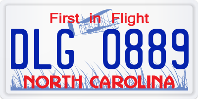 NC license plate DLG0889