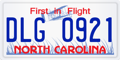 NC license plate DLG0921