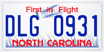 NC license plate DLG0931