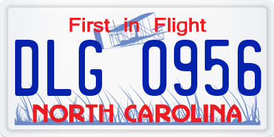 NC license plate DLG0956