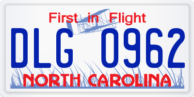 NC license plate DLG0962