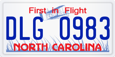 NC license plate DLG0983