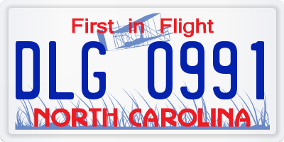NC license plate DLG0991
