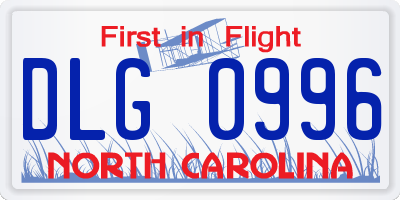 NC license plate DLG0996