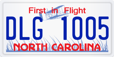 NC license plate DLG1005