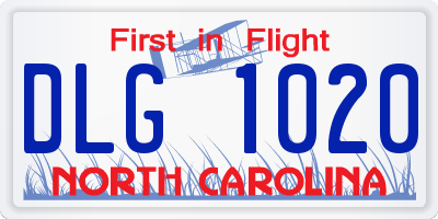 NC license plate DLG1020