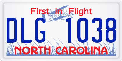 NC license plate DLG1038