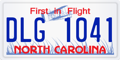 NC license plate DLG1041