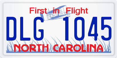 NC license plate DLG1045