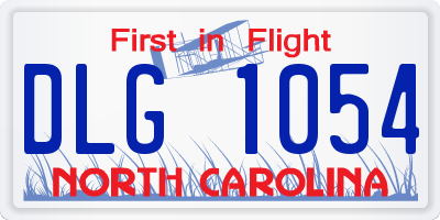NC license plate DLG1054