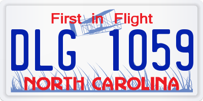 NC license plate DLG1059