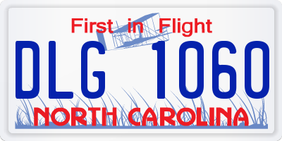 NC license plate DLG1060