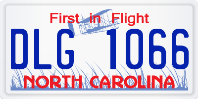 NC license plate DLG1066
