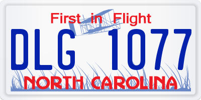 NC license plate DLG1077