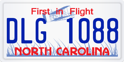NC license plate DLG1088