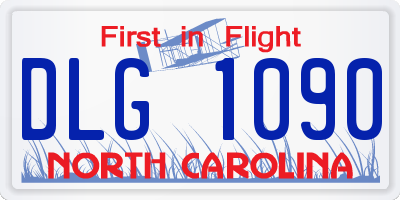 NC license plate DLG1090
