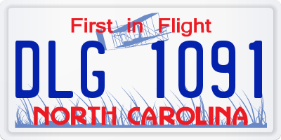 NC license plate DLG1091
