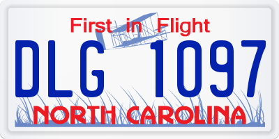 NC license plate DLG1097