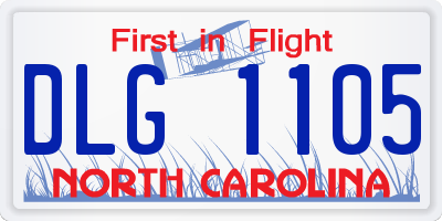 NC license plate DLG1105