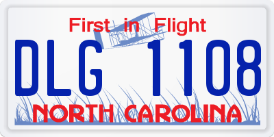 NC license plate DLG1108