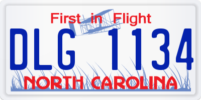 NC license plate DLG1134