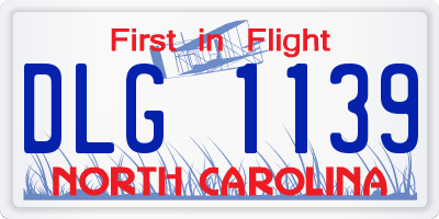 NC license plate DLG1139