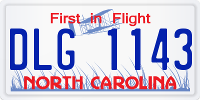 NC license plate DLG1143