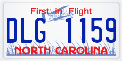 NC license plate DLG1159