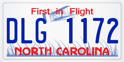 NC license plate DLG1172