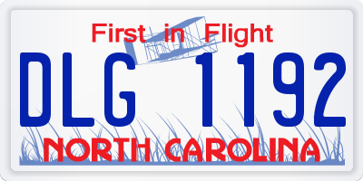 NC license plate DLG1192