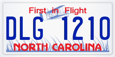 NC license plate DLG1210