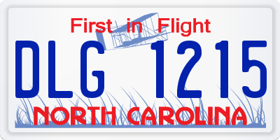 NC license plate DLG1215