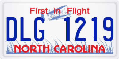 NC license plate DLG1219