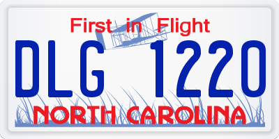 NC license plate DLG1220