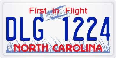 NC license plate DLG1224