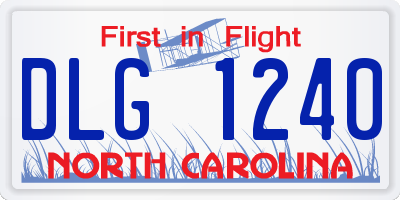 NC license plate DLG1240