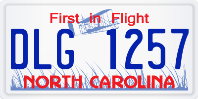 NC license plate DLG1257
