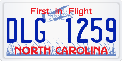 NC license plate DLG1259
