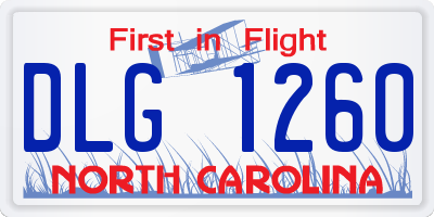 NC license plate DLG1260