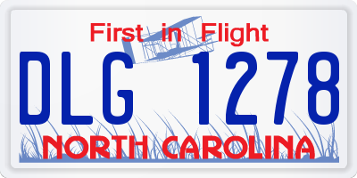 NC license plate DLG1278