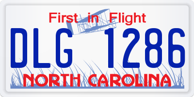 NC license plate DLG1286