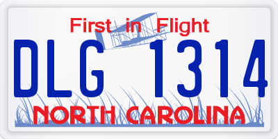 NC license plate DLG1314