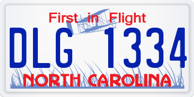 NC license plate DLG1334