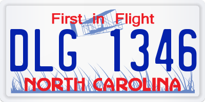 NC license plate DLG1346