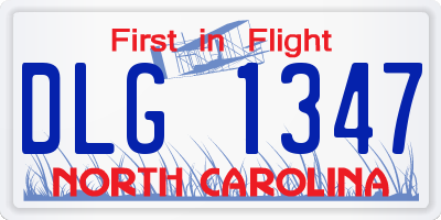 NC license plate DLG1347