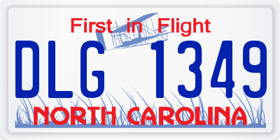 NC license plate DLG1349