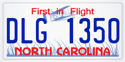 NC license plate DLG1350