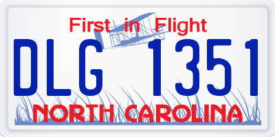NC license plate DLG1351