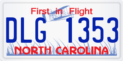 NC license plate DLG1353